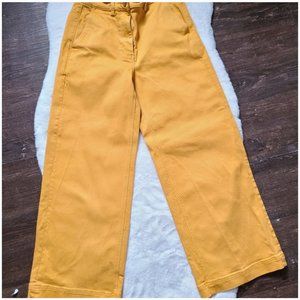 Everlane Cropped Yellow Wide Leg Pants